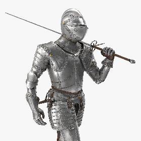3D Medieval Knight Plate Armor Walking Pose